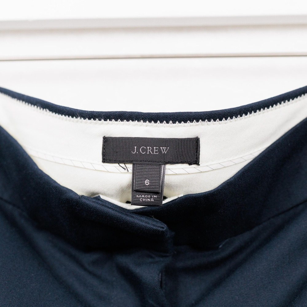 J CREW Campbell Cotton Blend Straight Leg Dress Pants Navy Blue Sz 6 - Picture 8 of 9